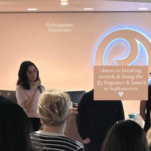 14 August: Selena presenting at Sephora headquarters