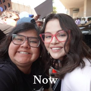 20 August: Selena with a fan in Los Angeles