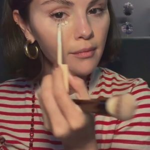 19 January: Selena getting her makeup done in the new Instagram video