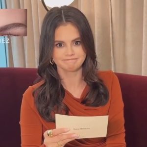 24 April: new video of Selena trying to guess celebrities eyebrows