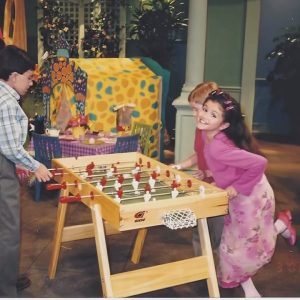 28 June: new cute pics of baby Selena on set of Barney & Friends